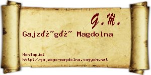 Gajzágó Magdolna névjegykártya
