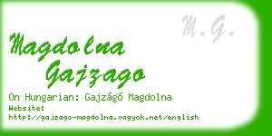 magdolna gajzago business card